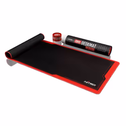 Nitro Concepts DM9, Black, Red, Monochromatic, Fabric, Rubber, Gaming mouse pad