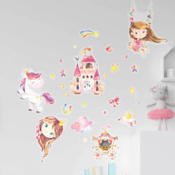 Wall Tattoos - 8 Sheets of Wall Stickers for Children - Children's Room Decoration - Wall Decoration - Unicorn - 22 x 30 cm per Sheet - for Boys and
