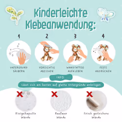 Wall Tattoos - 8 Sheets of Wall Stickers for Children - Children's Room Decoration - Wall Decoration - Forest Animals - 22 x 30 cm per Sheet - for