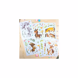 Wall Tattoos - 8 Sheets of Wall Stickers for Children - Children's Room Decoration - Wall Decoration - Horses - 22 x 30 cm per Sheet - for Boys and