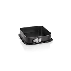Grizzly, Springform Tin, Square Baking Mould 9" x 9" (24Â xÂ 24Â cm), Black, with Overflow Protection, Non-Stick, Tall Square Cake Tin