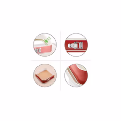 Grizzly Springform Cake Tin Rectangular Baking Tin 14 x 9 35x24cm Red and Cream with Overflow Protection NonStick Coating Large Tall Rectangular Cake
