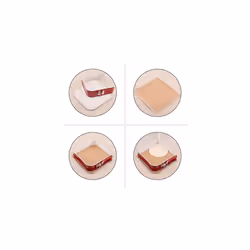 Grizzly Springform Cake Tin Rectangular Baking Tin 14 x 9 35x24cm Red and Cream with Overflow Protection NonStick Coating Large Tall Rectangular Cake