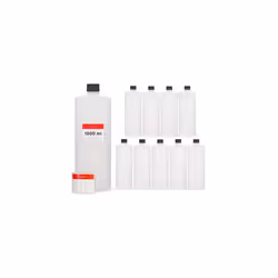 10 x 1000 ml plastic bottles 1 litre plastic bottles made of HDPE round bottles with black screw caps or lids empty bottles w ...