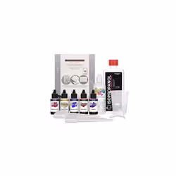 5 x 30ml Fluids Alcohol Ink Kit GOLDEN EVE with Blending Solution, Alcohol Ink Paper and accessories for fluid art