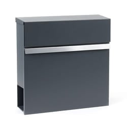 Letter Box with Newspaper Holder V50 Anthracite Silver-Coloured Wall Mounted Post Box with 2 keys