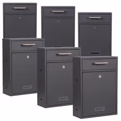 2x3 Wall Mounted Letter Box V52 Anthracite Lockable Post Box Mailbox with Name Plate Window