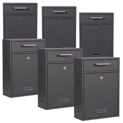 2x3 Wall Mounted Letter Box V52 Anthracite Lockable Post Box Mailbox with Name Plate Window