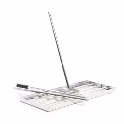 Wiltec Stainless-steel Lawn Scraper Surface Lawn-leveller w/Shaft Size L Rake for Sanding, Levelling