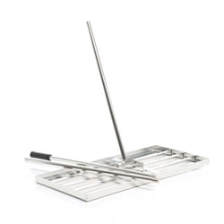Wiltec Stainless-steel Lawn Scraper Surface Lawn-leveller w/Shaft Size L Rake for Sanding, Levelling