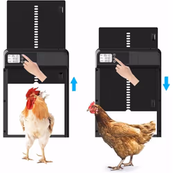 Automatic Waterproof Chicken Coop LCD Display Aluminum  Door, Anti-Pinch Safety ProtectionChicken Door Opener with Timer