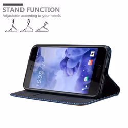 Cadorabo Case for HTC U PLAY case cover - DARK BLUE BROWN