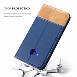 Cadorabo Case for HTC U PLAY case cover - DARK BLUE BROWN
