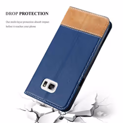 Cadorabo Case for Samsung Galaxy NOTE 5 case cover - DARK BLUE BROWN