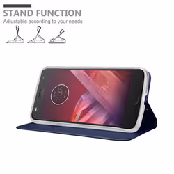Cadorabo Case for Motorola MOTO Z2 case cover - CLASSY DARK BLUE