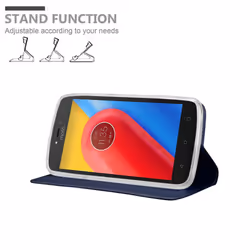Cadorabo Case for Motorola MOTO C PLUS case cover - CLASSY DARK BLUE