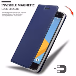 Cadorabo Case for HTC One M10 case cover - CLASSY DARK BLUE