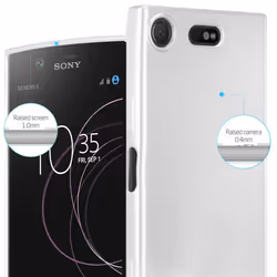 Cadorabo Case for Sony Xperia XZ1 Compact case cover - METALLIC SILVER
