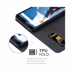 Cadorabo Case for Motorola NEXUS 6 case cover - DARK BLUE BROWN