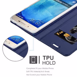 Cadorabo Case for Samsung Galaxy A8 2015 case cover - CLASSY DARK BLUE