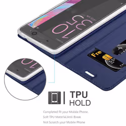 Cadorabo Case for Sony Xperia XA case cover - CLASSY DARK BLUE