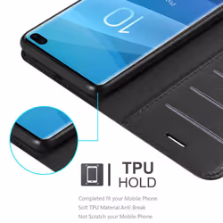 Cadorabo Case for Samsung Galaxy S10 PLUS Cover Book Wallet Protection PU Leather Magnetic Etui - PHANTOM SCHWARZ, Samsung Galaxy S10 PLUS