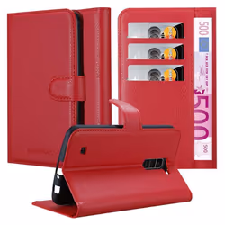 Cadorabo DE-122845, Flip case, LG, K10 2016, 13.5 cm (5.3"), Red