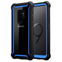 Cadorabo Case for Samsung Galaxy S9 PLUS Cover Acrylic Protection TPU Silicone Gel Shockproof Hard Case - BLUE BLACK