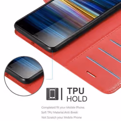 Cadorabo Case for Sony Xperia 10 / Xperia XA3 Cover Book Wallet Protection PU Leather Magnetic Etui - KARMIN ROT, Sony Xperia 10
