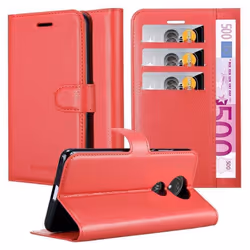 Cadorabo Case for Motorola MOTO G7 PLAY Cover Book Wallet Protection PU Leather Magnetic Etui - KARMIN ROT, Motorola MOTO G7  ...