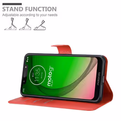 Cadorabo Case for Motorola MOTO G7 PLAY Cover Book Wallet Protection PU Leather Magnetic Etui - KARMIN ROT, Motorola MOTO G7 PLAY