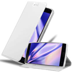 Cadorabo Case for OnePlus 2 Cover Book Wallet Protection PU Leather Flip Magnetic Etui - CLASSY SILVER