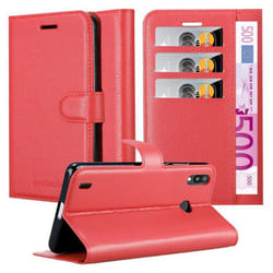 Cadorabo Case for Samsung Galaxy A10 / M10 Cover Book Wallet Protection PU Leather Magnetic Etui - CARMIN RED