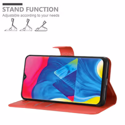 Cadorabo Case for Samsung Galaxy A10 / M10 Cover Book Wallet Protection PU Leather Magnetic Etui - CARMIN RED