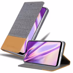 Cadorabo Case for Samsung Galaxy A10 / M10 Cover Book Wallet Protection PU Leather Flip Magnetic Etui - HELL GRAU BRAUN, Sams ...