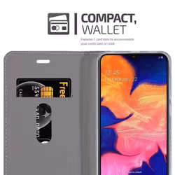 Cadorabo Case for Samsung Galaxy A10 / M10 Cover Book Wallet Protection PU Leather Flip Magnetic Etui - HELL GRAU BRAUN, Samsung Galaxy A10