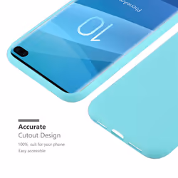 Cadorabo Case for Samsung Galaxy S10 PLUS Cover Protection TPU Silicone Gel Back case - CANDY BLUE