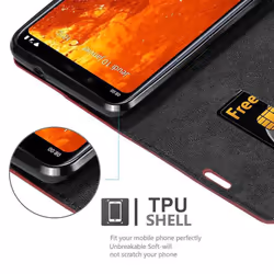 Cadorabo Case for Nokia 8.1 Cover Book Wallet Protection PU Leather Flip Magnetic Etui - APPLE RED