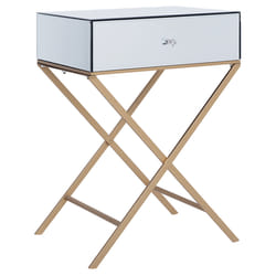 Side Table VIVY Glass Silver