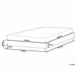 Bed without Headboard Fabric ROANNE 180 x 200 cm (EU Super King) Grey