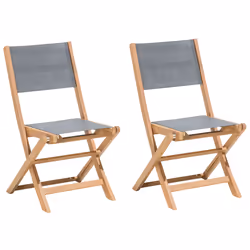 Set of 2 Garden Chairs CESANA Acacia Wood Light Brown