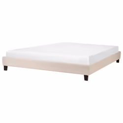 Bed without Headboard Fabric ROANNE 180 x 200 cm (EU Super King) Beige