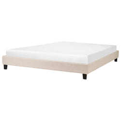 Bed without Headboard Fabric ROANNE 180 x 200 cm (EU Super King) Beige