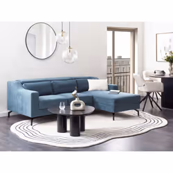 Corner Sofa GLOSLI Fabric Navy Blue 4 Seater Left Hand