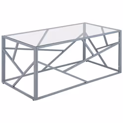 Coffee Table ORLAND Glass Silver