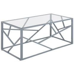 Coffee Table ORLAND Glass Silver