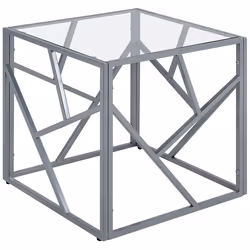 Side Table ORLAND Glass Silver