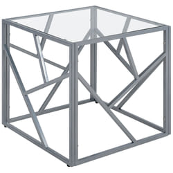 Side Table ORLAND Glass Silver
