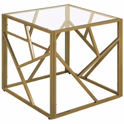 Side Table ORLAND Glass Gold