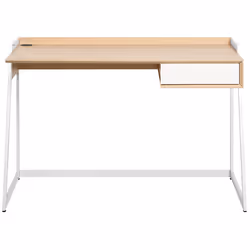 Home Office Desk QUITO White 120 cm 60 cm with Storage